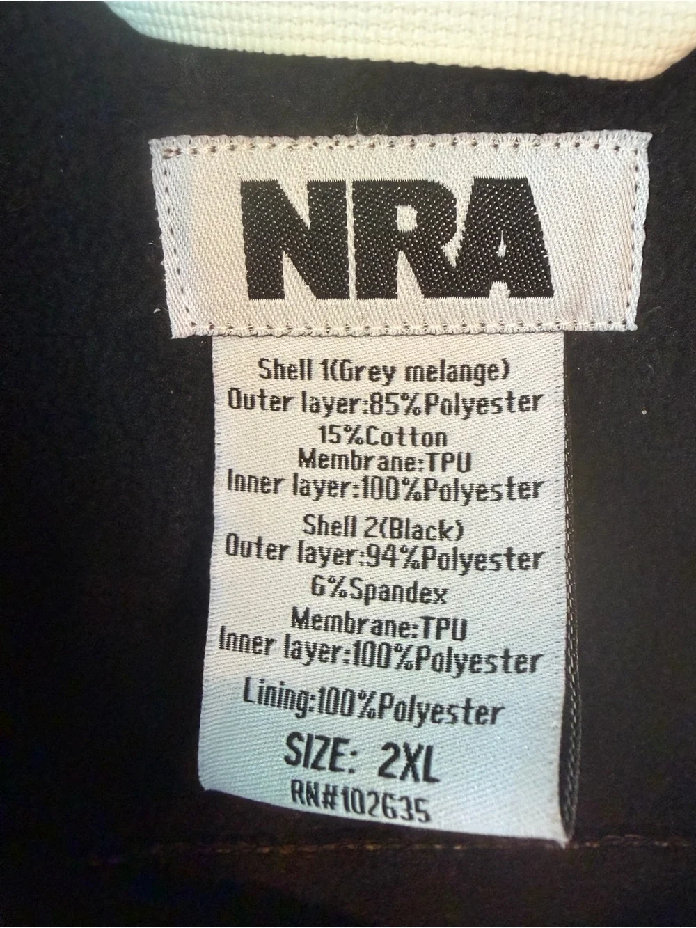 NRA Mens Dakota Ridge Performance Jacket 2XL Soft Shell Fleece Brown